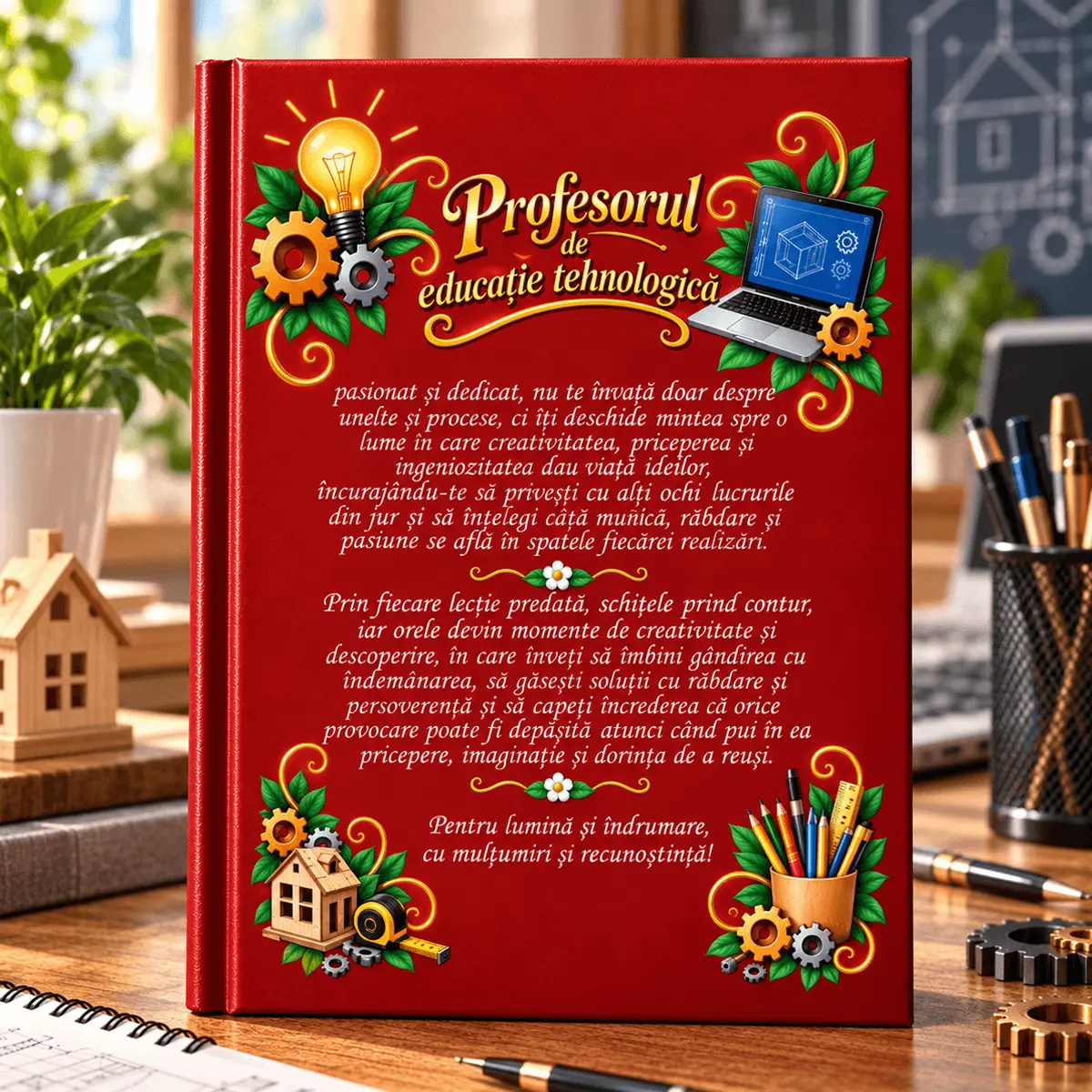 Cadouri pentru bărbați - Agendă personalizată pentru profesor de educație tehnologică, A5, 22 × 15 cm - imagine principală