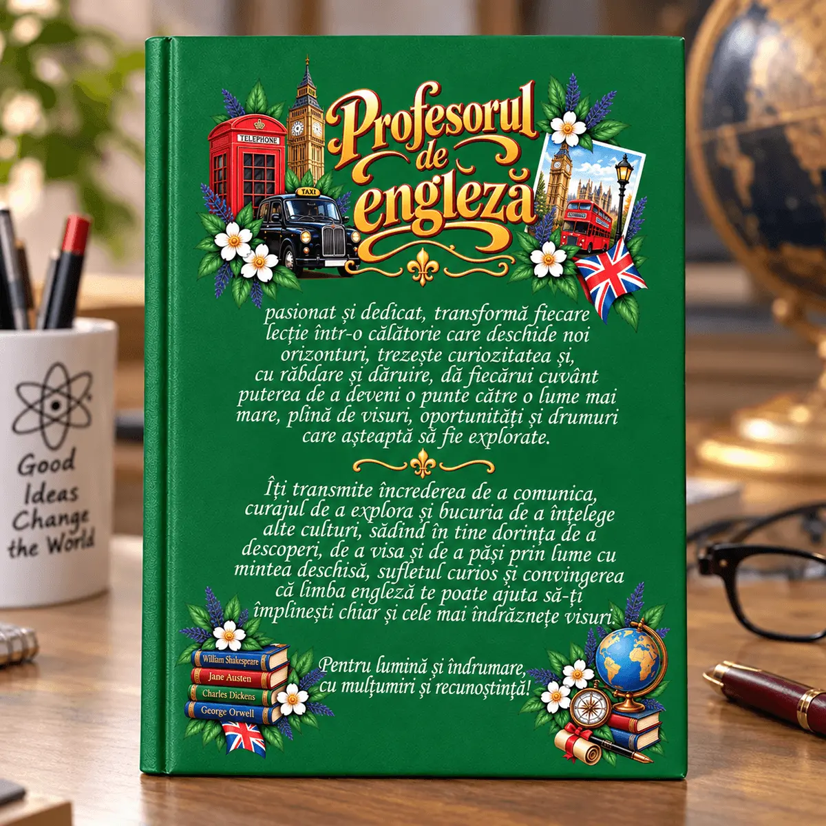 Cadouri pentru profesori și absolvire - Agendă personalizată pentru profesor de engleză, A5, 22 × 15 cm - imagine principală
