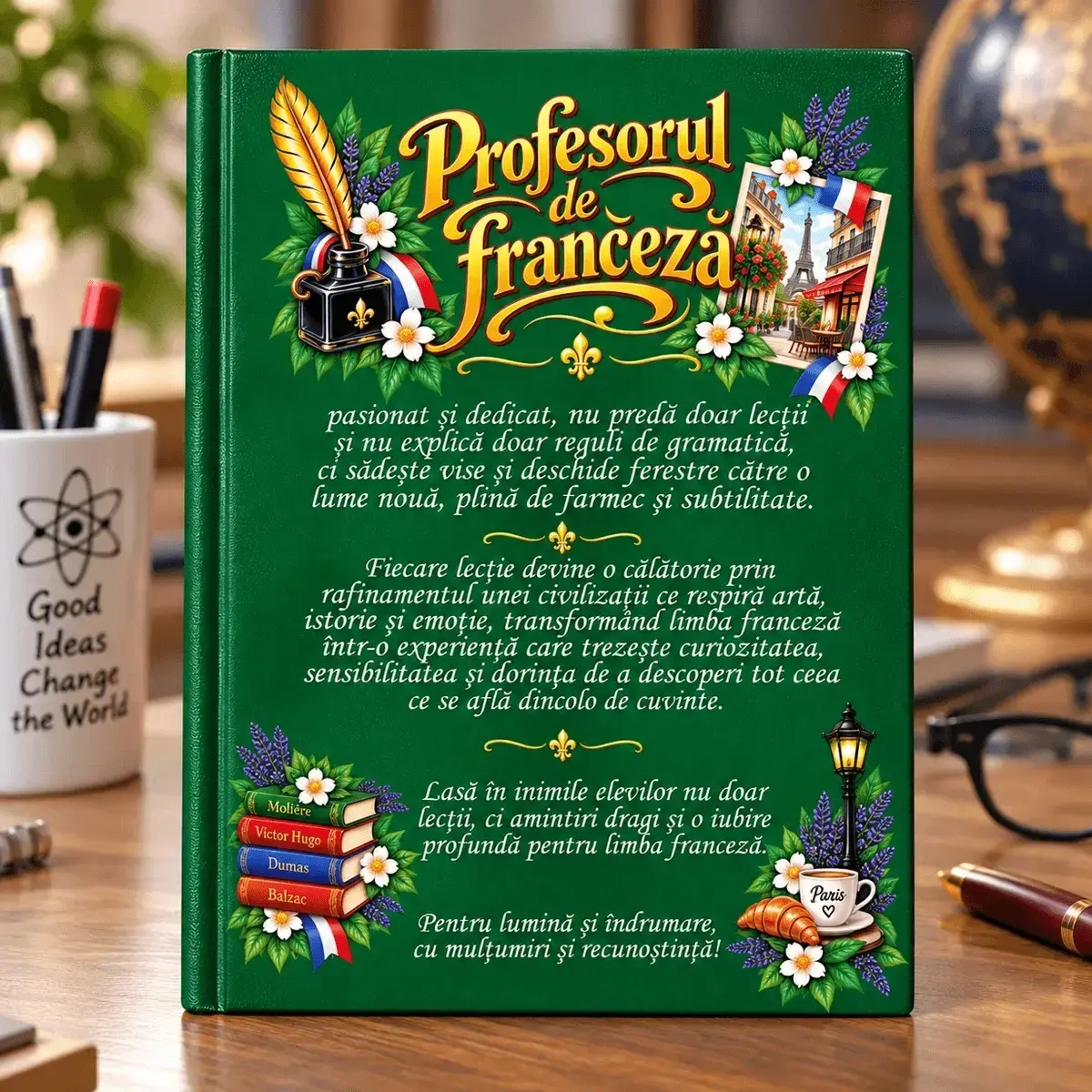 Cadouri pentru bărbați - Agendă personalizată pentru profesor de franceză, A5, 22 × 15 cm - imagine principală