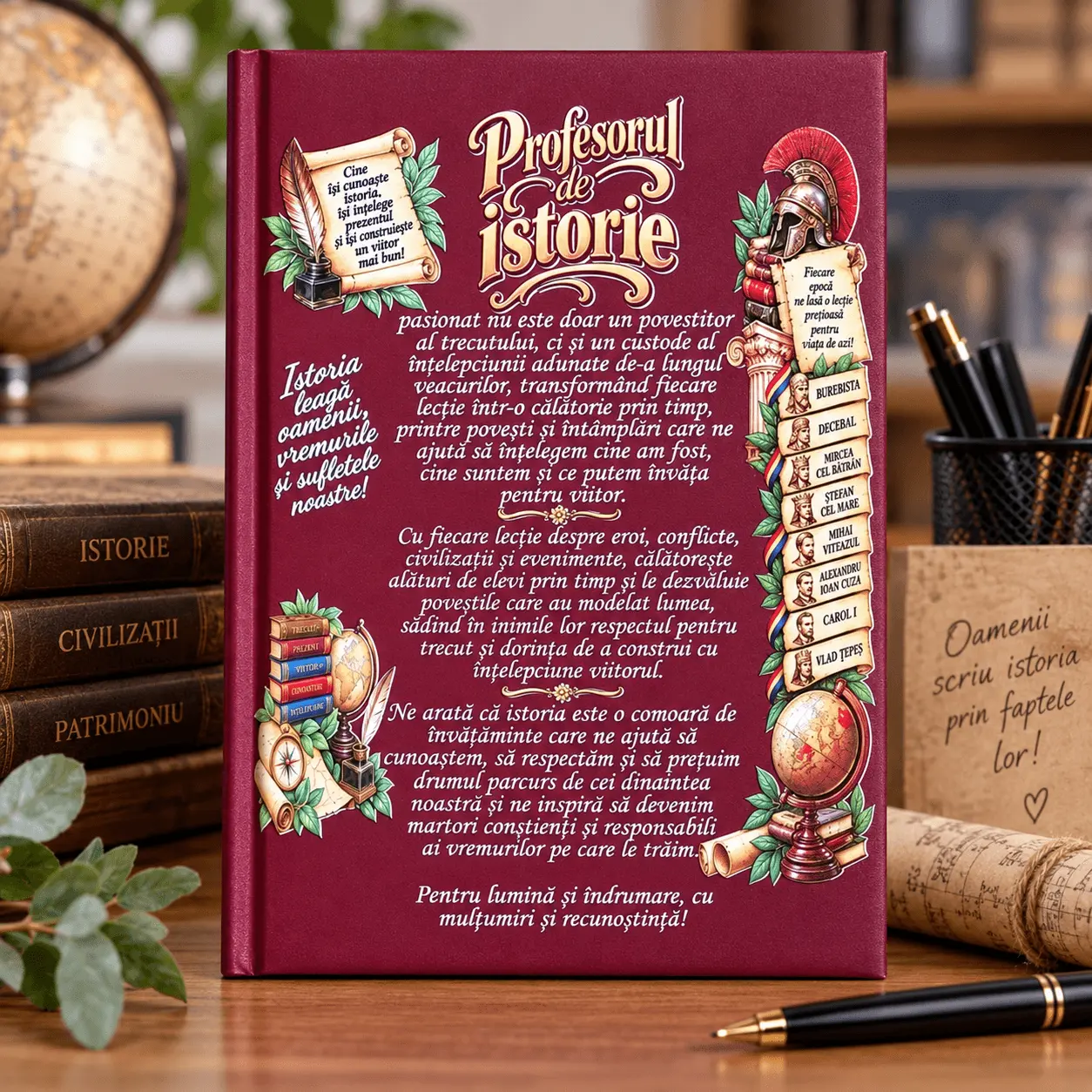 Cadouri pentru profesori și absolvire - Agendă personalizată pentru profesor de istorie, A5, 22 × 15 cm - imagine principală