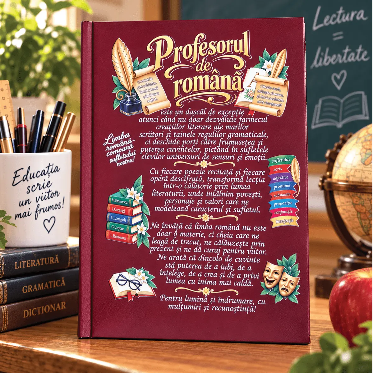 Agendă personalizată pentru profesor de limba română, A5, 15 × 21 cm - imagine principală [0]