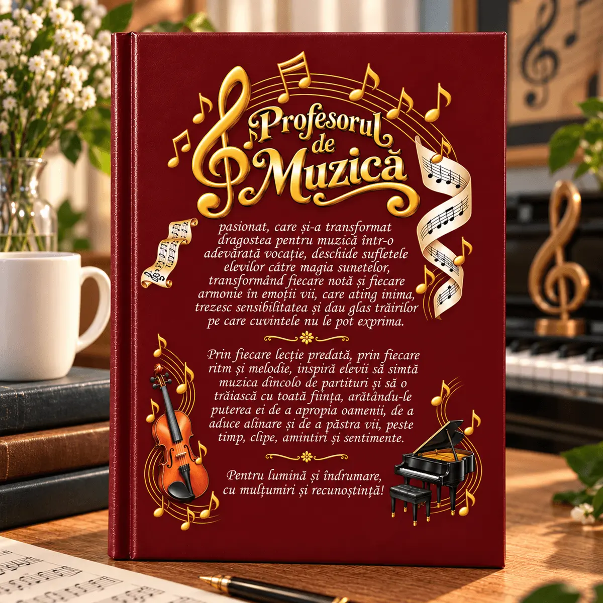 Agendă personalizată pentru profesor de muzică, A5, 22 × 15 cm - imagine principală [0]