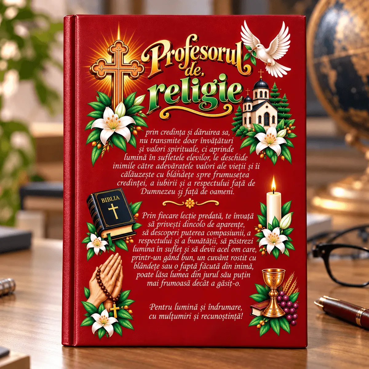 Cadouri pentru bărbați - Agendă personalizată pentru profesor de religie, A5, 22 × 15 cm - imagine principală