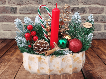 Noutati - Aranjament de Craciun in ghiveci din ceramica-1