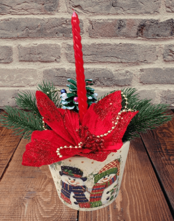 Noutati - Aranjament de Craciun in ghiveci din ceramica cu Craciunita-2