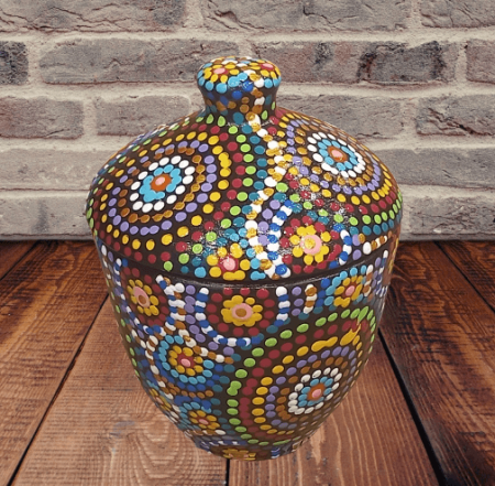 Cadouri pentru femei - Bomboniera/Cutie pentru bijuterii din ceramica si pictata manual-6