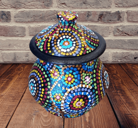 Cadouri pentru femei - Bomboniera/Cutie pentru bijuterii din ceramica si pictata manual-8