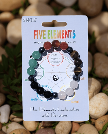 Cadouri pentru femei - Bratara „Five Elements” cu Pietre Semipretioase – Armonie si Energie in Viata Ta