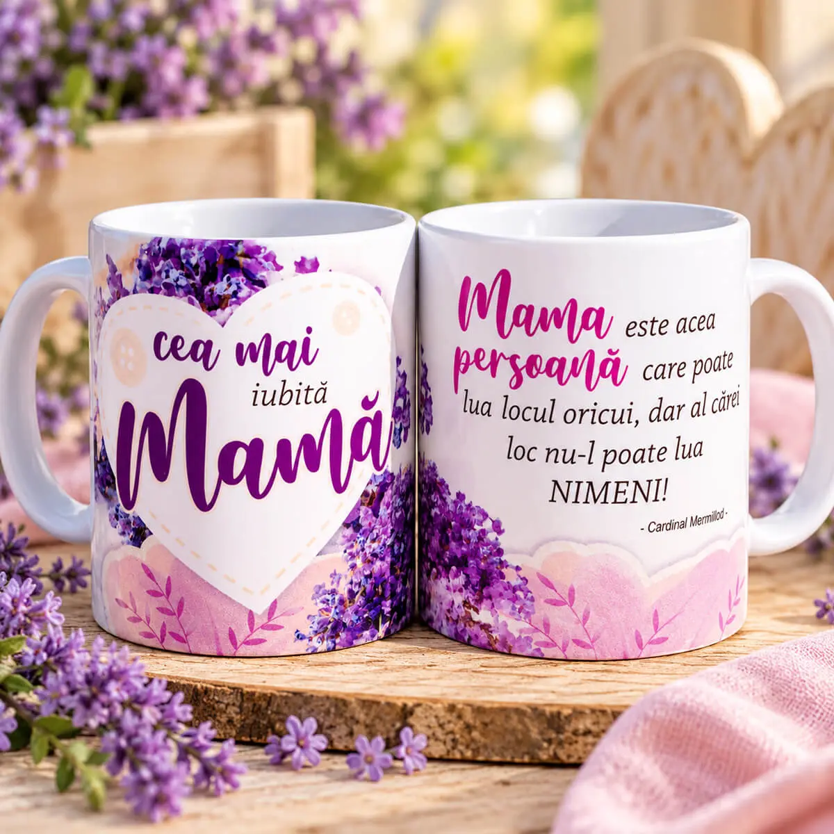 Noutăți și produse recent adăugate - Cană cu mesaj "Pentru cea mai iubită mamă", 330 ml- model lavanda