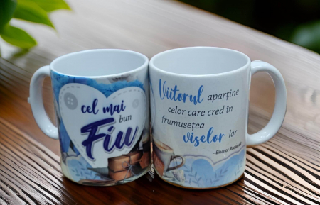 Cani personalizate - Cana cu mesaj "Pentru cel mai bun fiu"