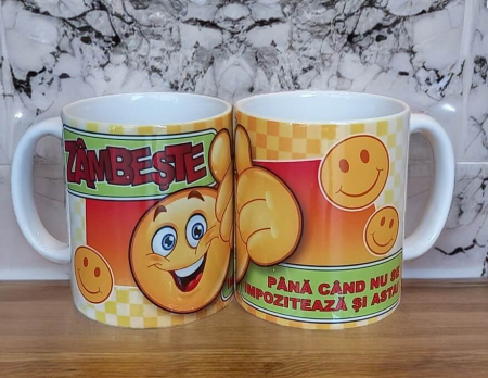 Cani personalizate - Cana personalizata- "Zambeste! Pana nu se impoziteaza si asta"