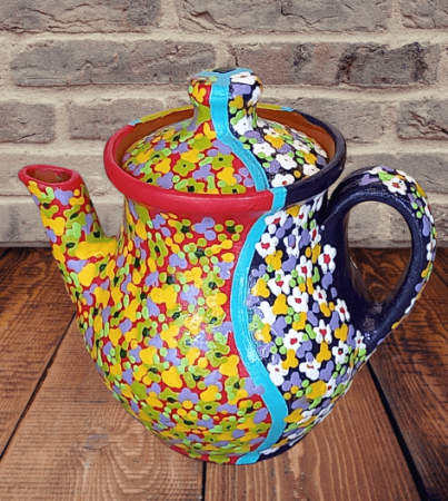 Ceainic/ Bomboniera/ Biscuitar din ceramica realizat si pictat manual-2 [1]