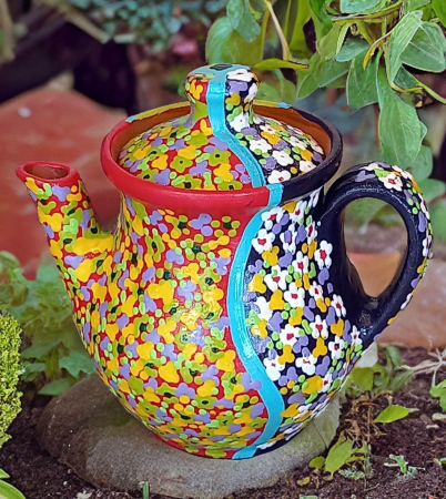 Ceainic/ Bomboniera/ Biscuitar din ceramica realizat si pictat manual-2 [0]