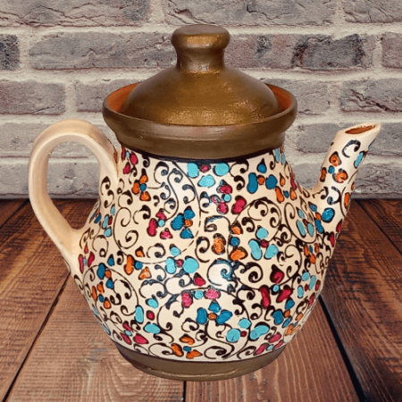 Ceainic/ Bomboniera/ Biscuitar din ceramica realizat si pictat manual- Art Nouveau [1]