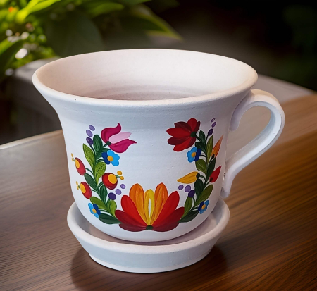 Ghivece&Accesorii gradina - Ghiveci cana 12*14 cm, Pictat manual- model 8