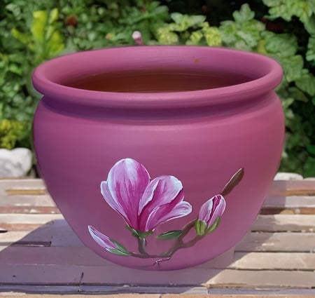 Ghivece&Accesorii gradina - Ghiveci din ceramica, Pictat manual, Inaltime 11 cm- model 28