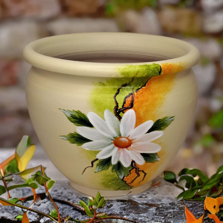 Noutăți și produse recent adăugate - Ghiveci din ceramica pictat manual-model2-X1