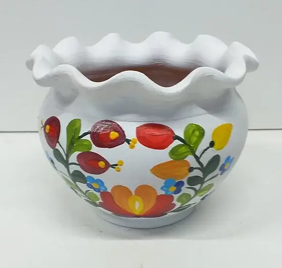 Ghiveci din ceramica pictat manual-tip sac mare 12.9 cm [0]