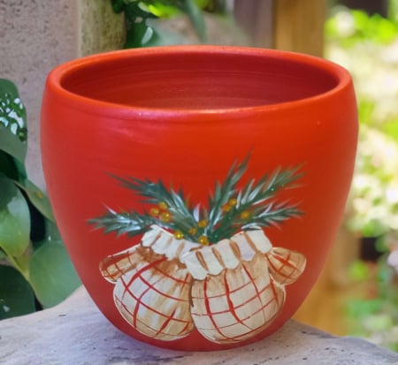 Ghivece&Accesorii gradina - Ghiveci din ceramica, realizat si pictat manual cu imagini de Craciun-12