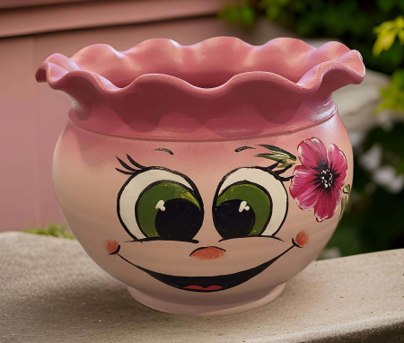 Ghivece&Accesorii gradina - Ghiveci mediu tip sac, cu ochisori- Pictat manual -model 7