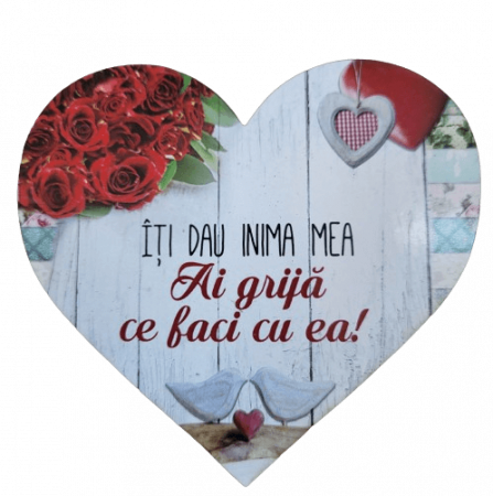 Magneti Personalizati - Magnet cu mesaj-" Iti dau inima mea, ai grija ce faci cu ea!"