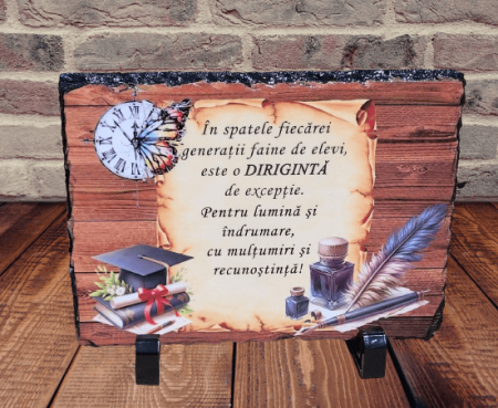 Placi Ardezie Personalizate - Placa de ardezie, cu mesaj pentru diriginta