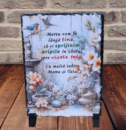 Placi Ardezie Personalizate - Placa de ardezie, cu mesaj pentru Fiica/Fiu