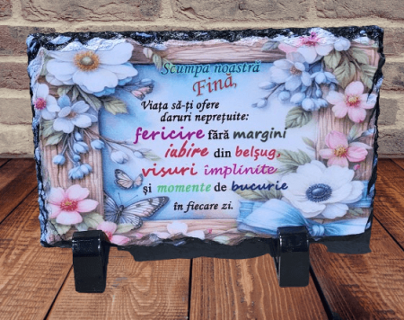 Placi Ardezie Personalizate - Placa de ardezie, cu mesaj pentru Fina