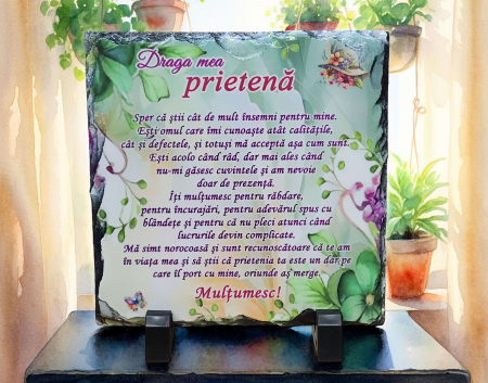 Noutati - Placa de ardezie, cu mesaj pentru prietena