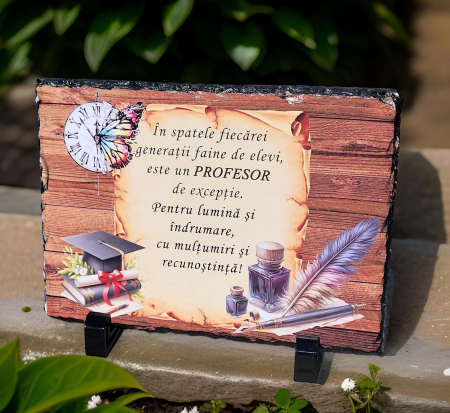 Placi Ardezie Personalizate - Placa de ardezie, cu mesaj pentru profesor