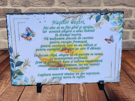 Cadouri personalizate - Placa de Ardezie "Nasilor nostri.."