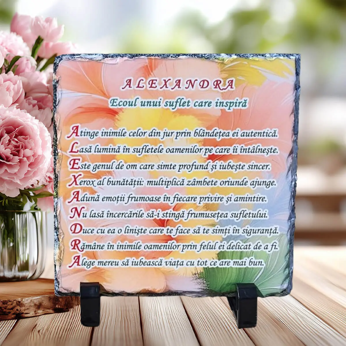Noutati - Placa de ardezie personalizata cu nume- Alexandra