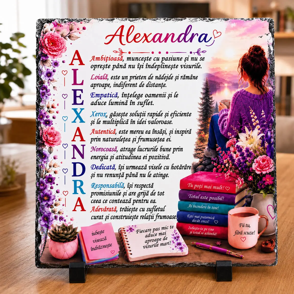 Noutăți și produse recent adăugate - Placa de ardezie personalizata cu nume- Alexandra