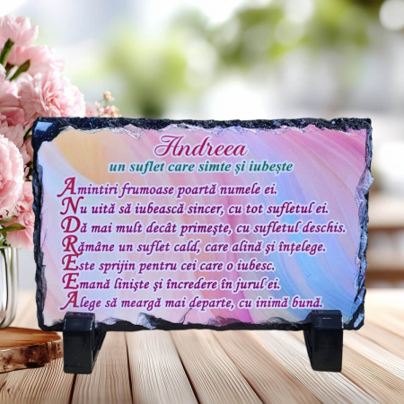 Noutati - Placa de ardezie personalizata cu nume- Andreea