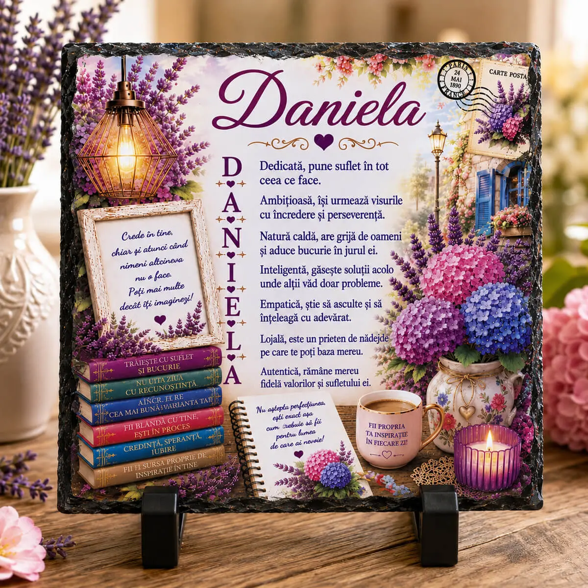 Noutati - Placa de ardezie personalizata cu nume- Daniela