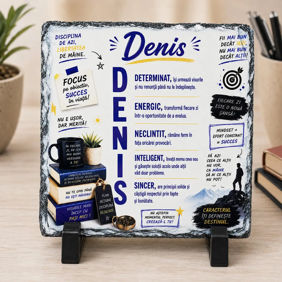 Noutăți și produse recent adăugate - Placa de ardezie personalizata cu nume- Denis