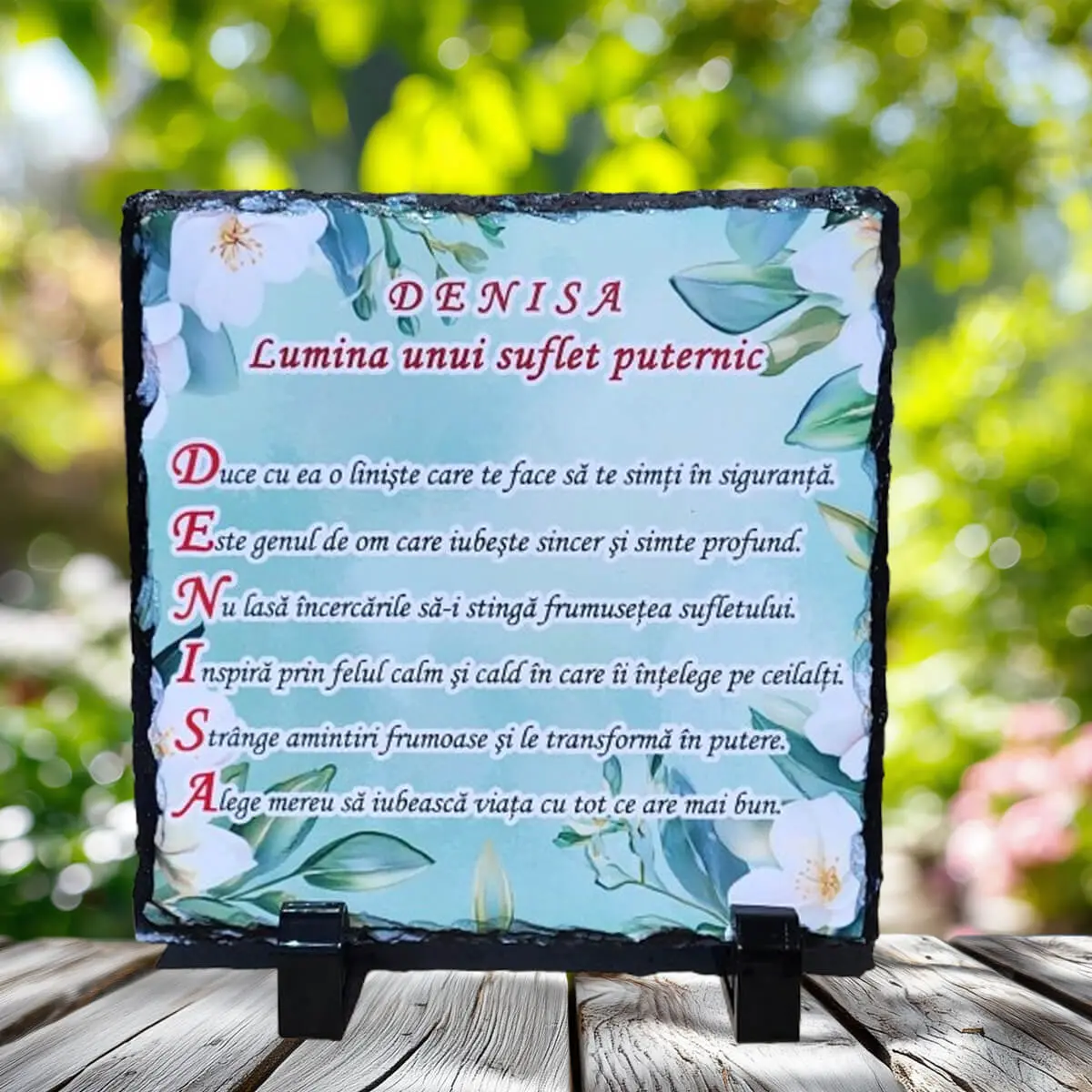 Noutati - Placa de ardezie personalizata cu nume- Denisa