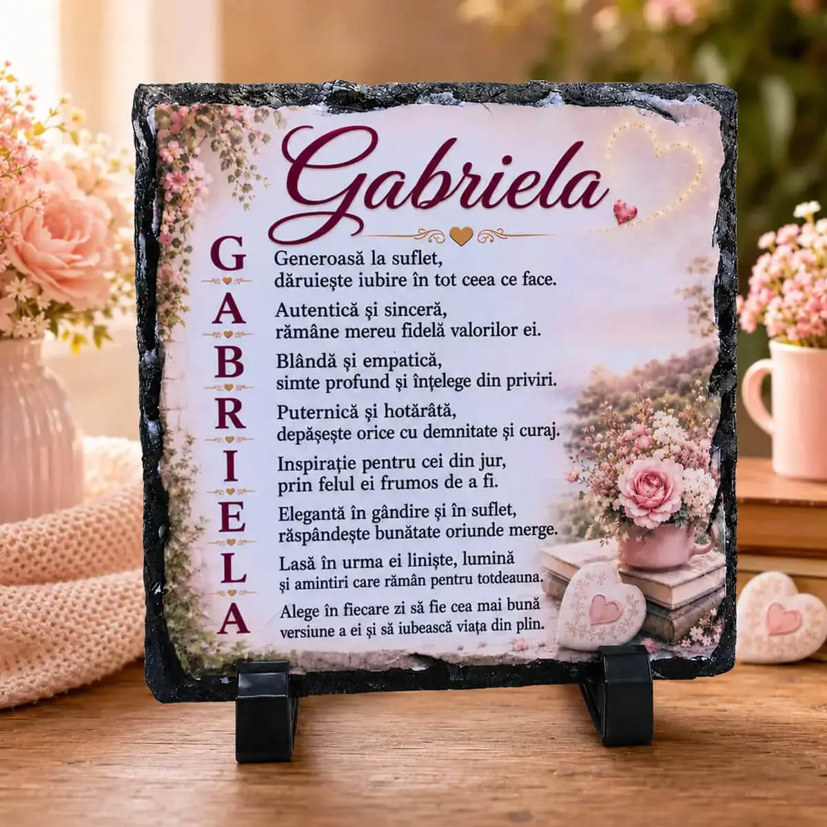 Noutati - Placa de ardezie personalizata cu nume- Gabriela
