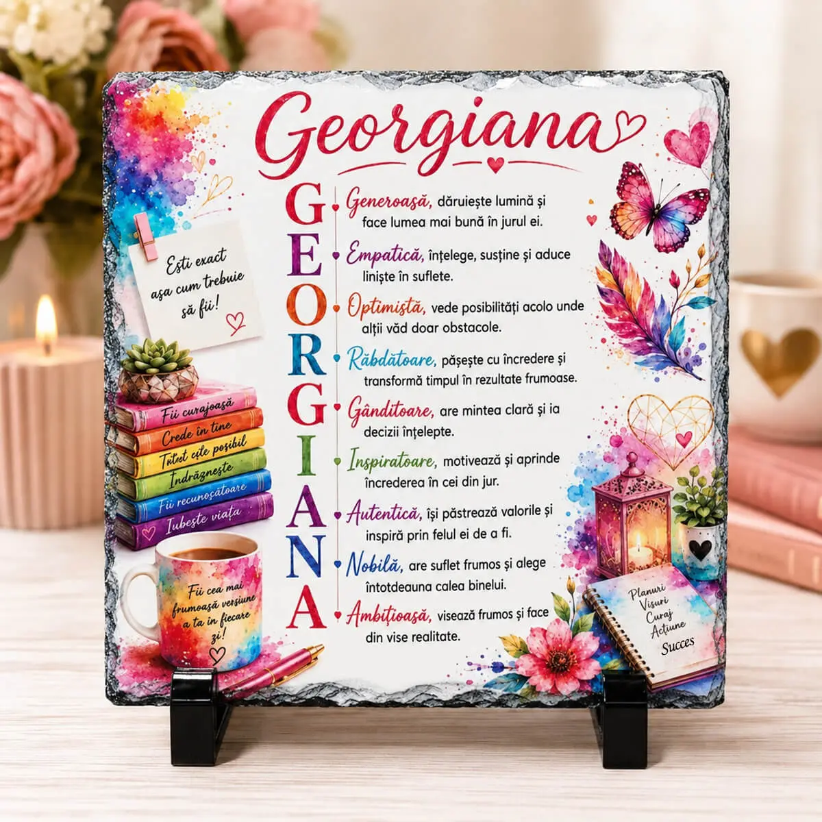 Noutăți și produse recent adăugate - Placa de ardezie personalizata cu nume- Georgiana