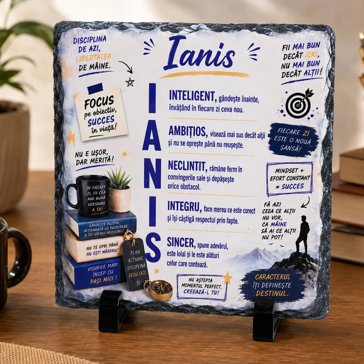 Noutăți și produse recent adăugate - Placa de ardezie personalizata cu nume- Ianis