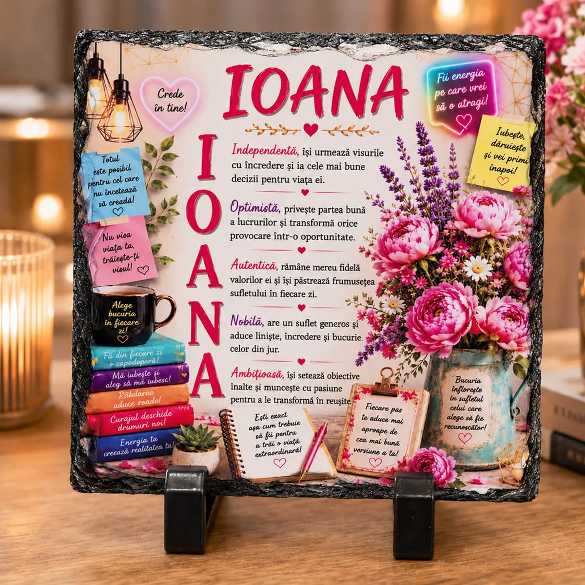 Noutati - Placa de ardezie personalizata cu nume- Ioana