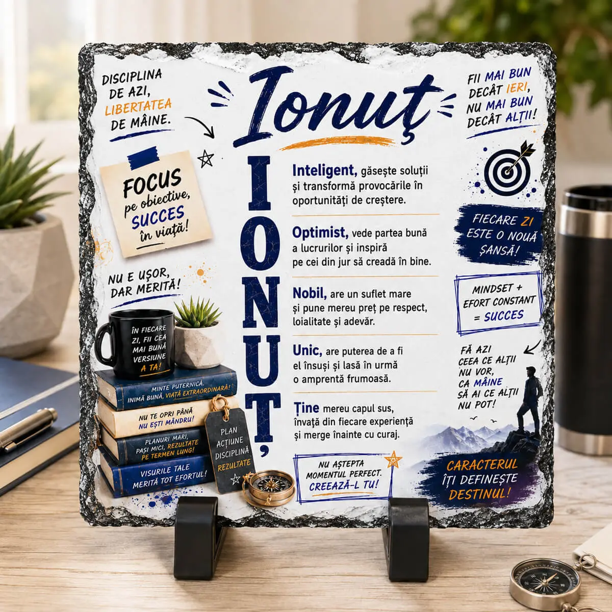 Cadouri pentru barbati - Placa de ardezie personalizata cu nume- Ionut