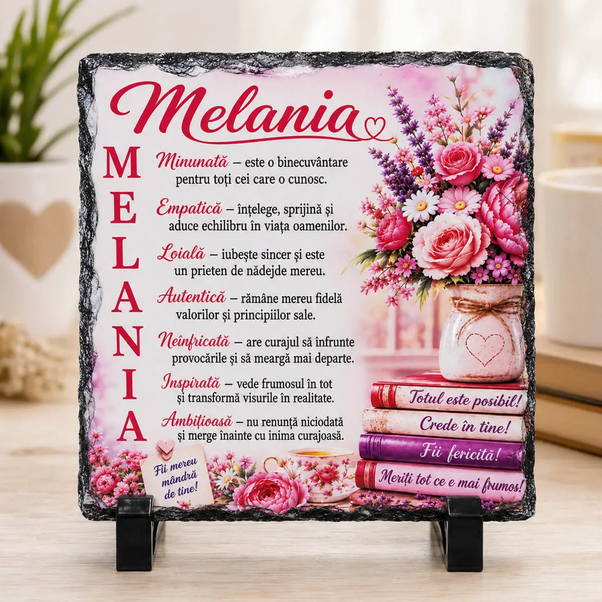 Noutăți și produse recent adăugate - Placa de ardezie personalizata cu nume- Melania