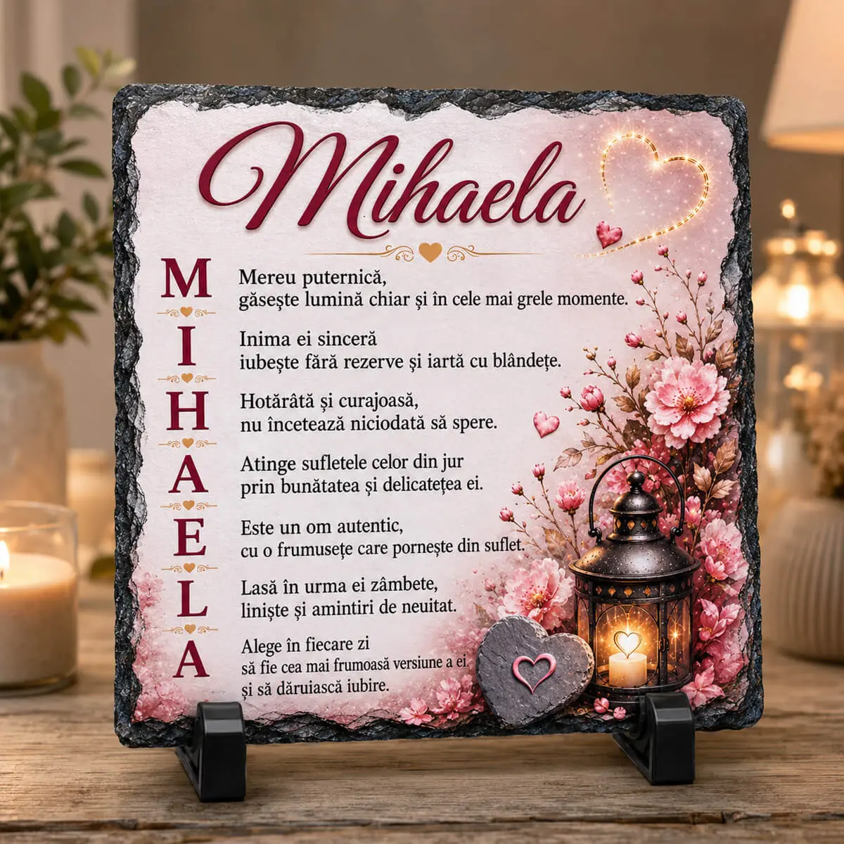 Noutati - Placa de ardezie personalizata cu nume- Mihaela