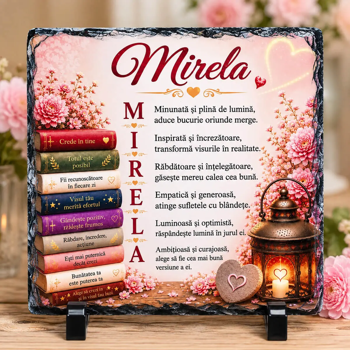 Noutati - Placa de ardezie personalizata cu nume- Mirela