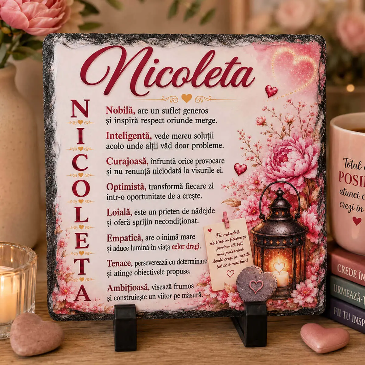 Noutăți și produse recent adăugate - Placa de ardezie personalizata cu nume- Nicoleta