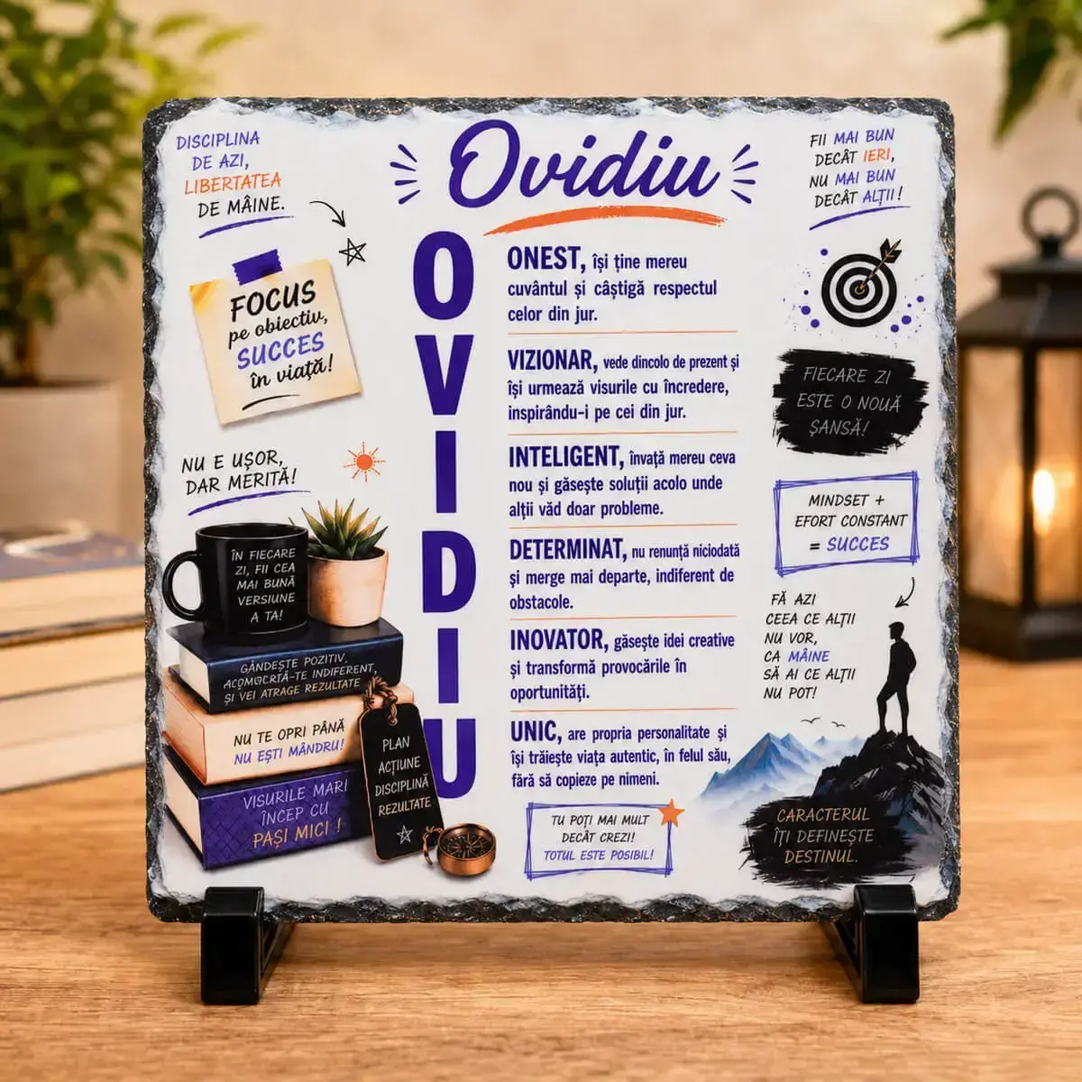 Noutăți și produse recent adăugate - Placa de ardezie personalizata cu nume- Ovidiu