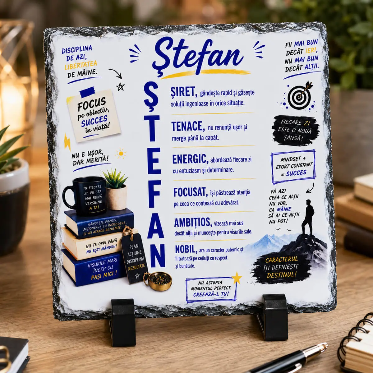 Noutăți și produse recent adăugate - Placa de ardezie personalizata cu nume- Stefan