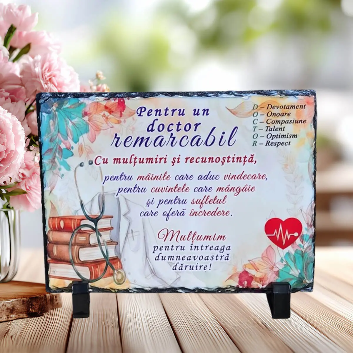 Noutati - Placa decorativa din ardezie – mesaj pentru doctor