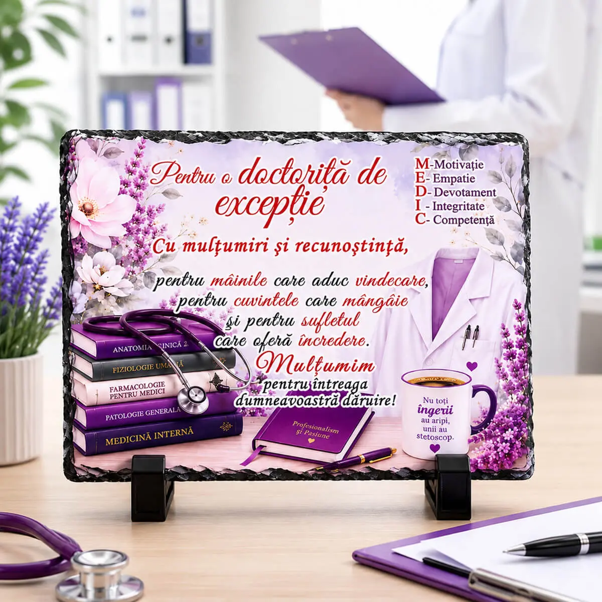 Noutati - Placa decorativa din ardezie – mesaj pentru Doctorita